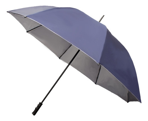 Paraguas Sombrilla Manual Con Filtro Solar Rompevientos Color Azul Marino