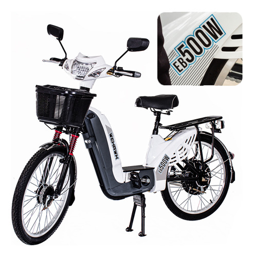 Bicicleta elétrica Wehawk SB500 48V aro 24 cor branco