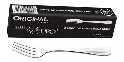 Jogo De Garfos De Mesa Inox 12pçs Talheres Restaurante Euro