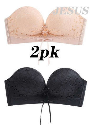 ` Brasier Push Up Strapless Invisible Bra 2piezas