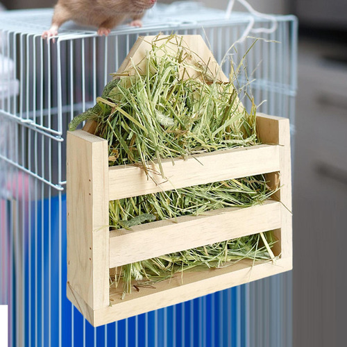 Alimentador De Feno Para Coelhos, Suporte De Madeira Para