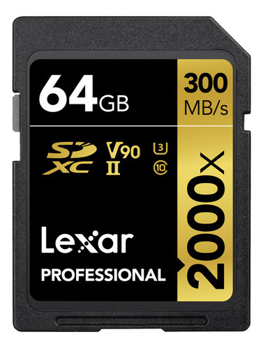 Tarjeta de memoria Lexar, 64 GB, tarjeta SD profesional, 300 mb