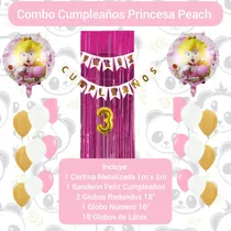 Comprar Combo Decoración Cumpleaños Globos Princesa Peach Mario Bros