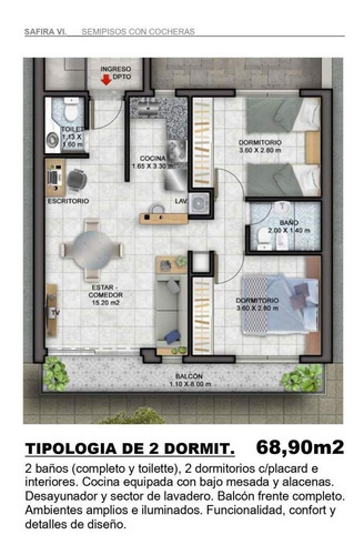 Imagen 3 de 6 de Gran Oportunidad - Semipisos En Pozo - Alto Alberdi 2 Dorm C/cochera