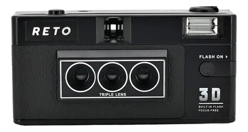 RETO 3D フィルムカメラ Câmera Compacta Reto 3D Efeito Boomerang Preto Flash Integrado
