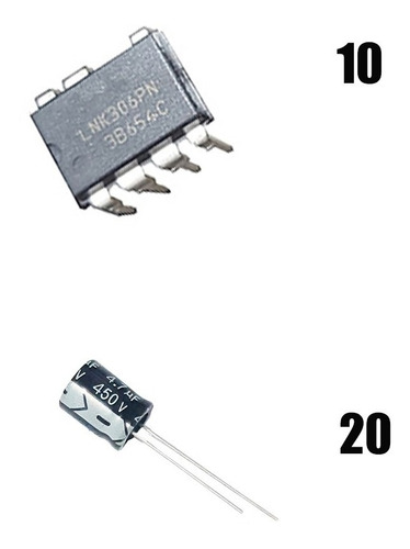 Imagem 2 de 7 de 10 Ci Lnk306pn Lnk306 + 20 Capacitor 4,7uf / 450v Novo
