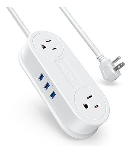 Pequeña Power Strip Con 3 Puertos Usb, Bestek 2 Outlet Porta