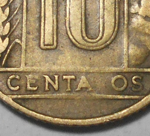 Argentina Excelente Torito 10 Centavos 1949 - Con Error