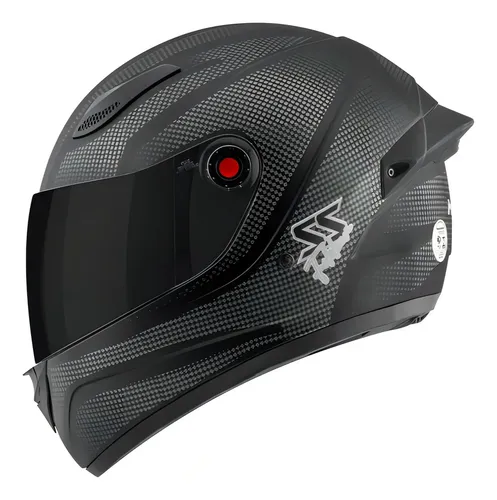 Capacete Moto Viseira Fumê Mixs Fokker Carbono Ss Fechado Cor