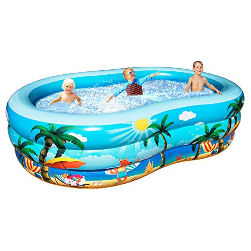 Josen Piscina Inflable De 3 Anillos Sobre El Suelo De 94 X 5