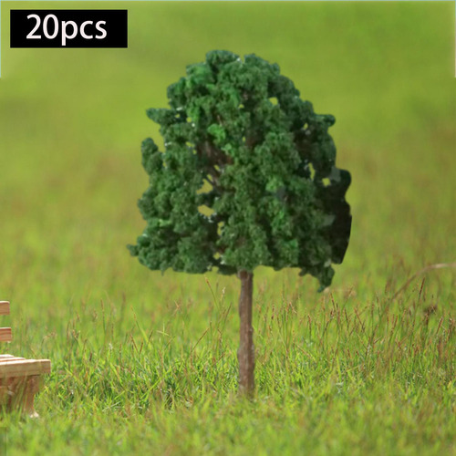 20 Pçs 2.95 Polegada Modelo Árvores Cenário Verde Escuro