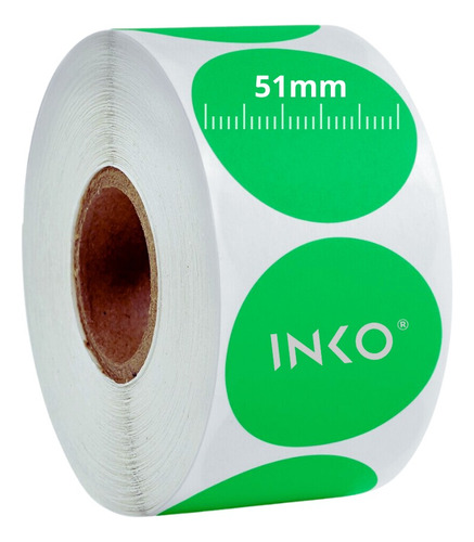 1 Rollo Etiqueta Térmica Circulo Verde 51x51 Mm 750 Logo Eco