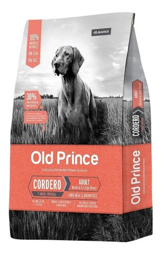 Alimento Old Prince Proteinas noveles para perro adulto sabor cordero y arroz en bolsa de 7.5 kg