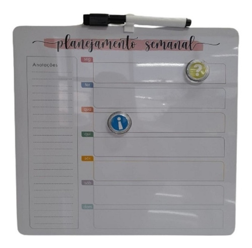 Imagem 1 de 3 de Quadro Magnetica Recados Anotacoes E Aviso Lousa Completa