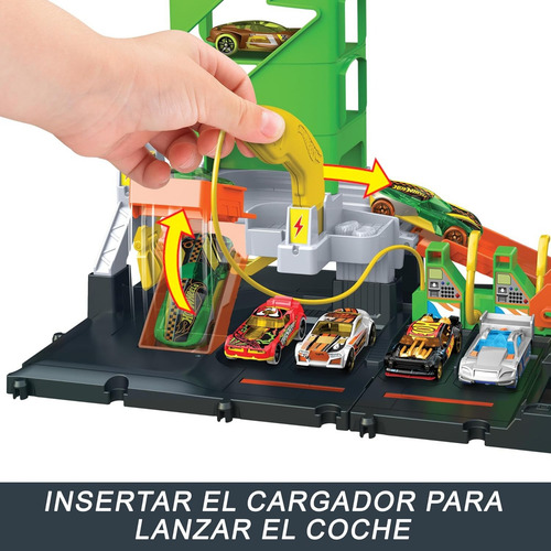 Pista Hot Wheels Gasolinera Estacion De Combustible Verde Y Naranja