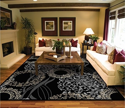 Alfombras Modernas De Luxutry Para El Comedor Living Black