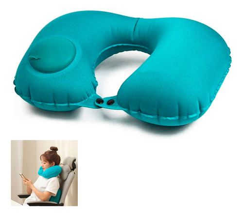 Almohada Inflable De Viaje Automatica Cuello Cojin Cervical