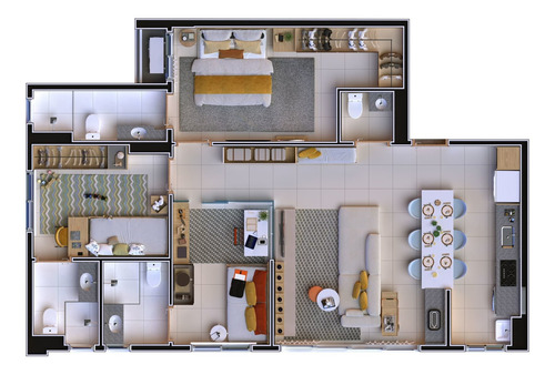 Imagem 24 de 30 de Apartamento À Venda Na Planta Inside Park Home, 3 Quartos Com 3 Suítes, 2 Vagas De Garagem, 91m² , Vila Rosa, Goiânia, Go - Go - Ap0215_insp