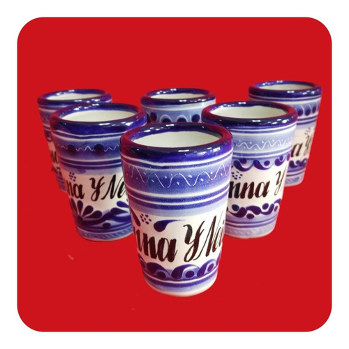 Imagen 8 de 8 de Set 65 Tequileros Shot Personalizados Talavera Poblana Tql