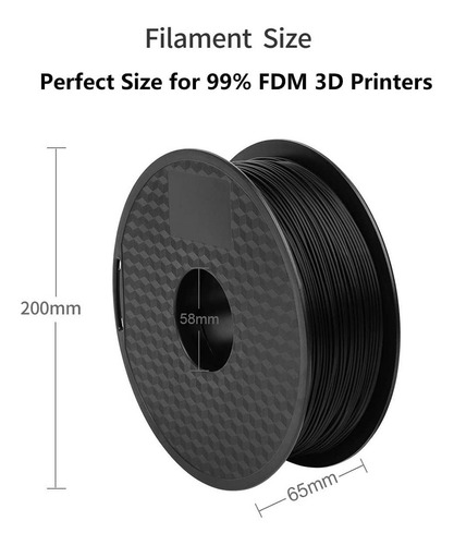 Filamento Para Impressão 3d 1,75mm 1kg Pla Preto