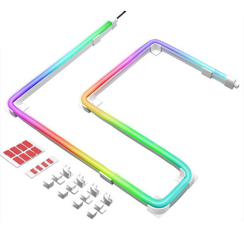 Tira De Luz Led De 5 V Y 3 Pines Con Cable Adaptador Argb Fl