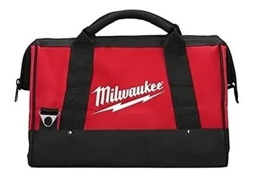 Bolso Milwaukee Porta Herramientas Heavy Duty Resist Al Agua Color Negro Y Rojo