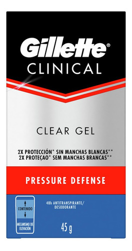 Antitranspirante En Gel En Gel Gillette Clinical Pressure Defense Caballero 45g
