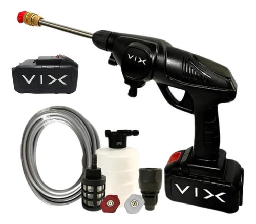 Pistola Lavadora Alta Pressão Vix Portátil Com 1 Baterias Preto 60hz