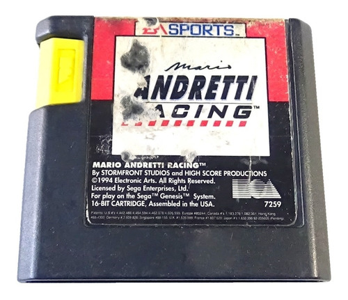 Mario Andretti Racing Para Sega Genesis 1994 Electronic Arts