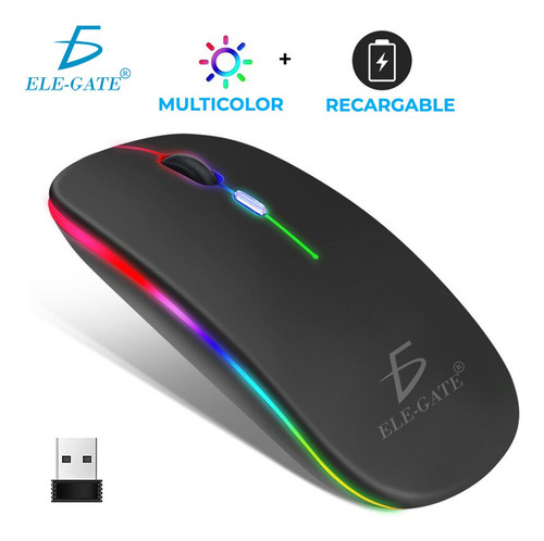 Lote 3pz Mouse Inalámbrico Recargable Rgb 2.4ghz Ele-gate