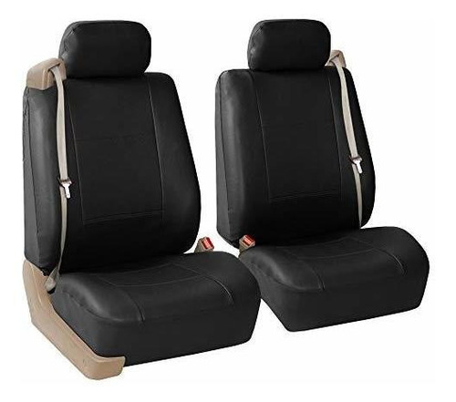 Fh Group Car Seat Covers Black Front Set Faux Leather 6b6om