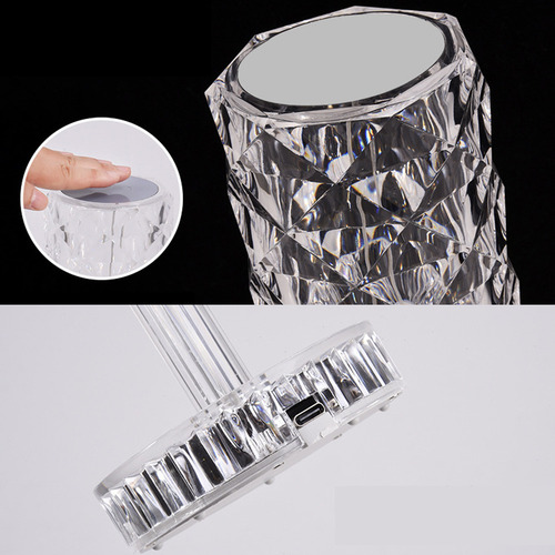 Yy Lâmpada De Mesa De Cristal, Lâmpadas Noturnas Led, Barra