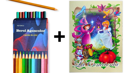 Cuento La Cenicienta + Caja De 12 Colores | Clásico Infantil