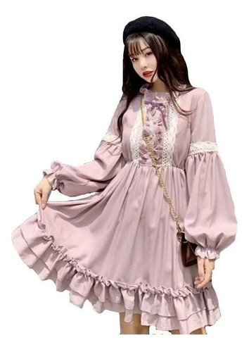 Vestido Lolita De Encaje Japonés Para Mujer []