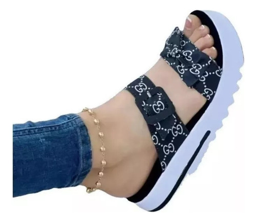 Sandalias Con Plataforma Y Lazo Con Estampado De Palabras