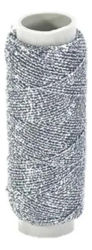 Linha Lastex Brilhante 10m Para Finalizar Box Braids Tranças Cor Prata
