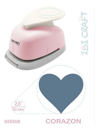 Sacabocado Perforadora Artística 2,5 In- 6,4 Cm Corazón Color Rosa pálido