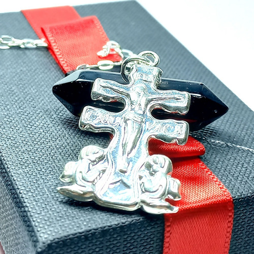 Cruz De Caravaca En Plata 925 + Cadena De Plata + Caja