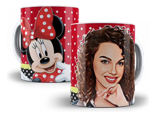 Caneca Minnie Mouse Com Sua Caricatura Personalizada