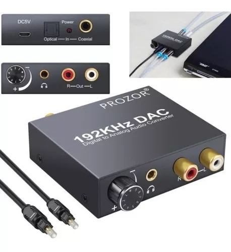 DAC 192kHz Convertidor de Audio Digital Analógico con amplificador para  Auriculares - Audio DAC
