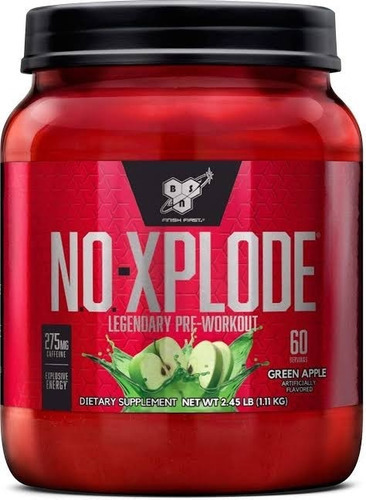 Pre Workout Bsn No Xplode 3.0 60 serviços Low Flavors Green Apple Flavors