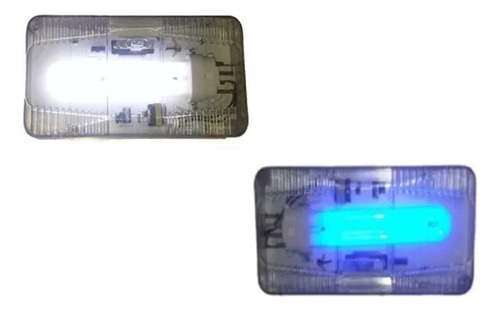 Lampara Para Techo De Rectangular Tubo De Neon Azul / Blanca