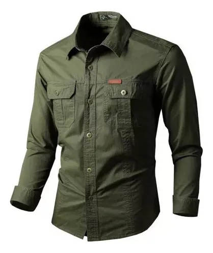 Camisa De Trabajo Holgada De Manga Larga Para Hombre De Tall