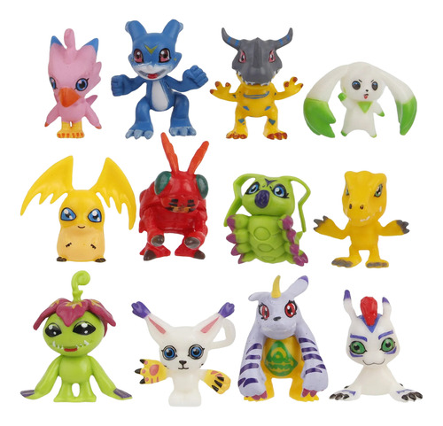 Figura Digimon Set X12 Digimon Agumon Gabumon Greymon Pvc