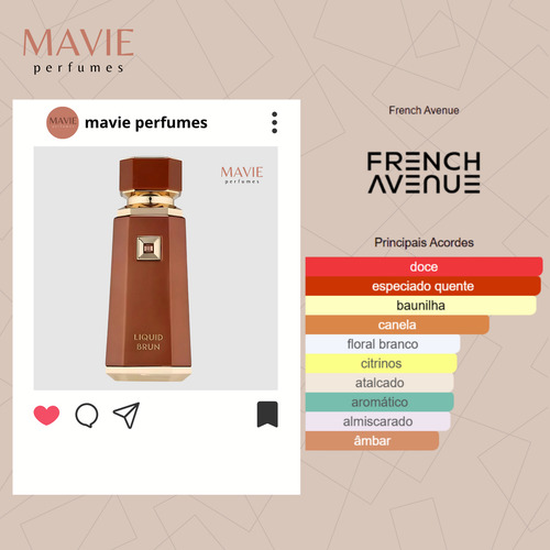 Perfume Liquid Brun French Avenue 100ml Eau De Parfum Original Com Selo