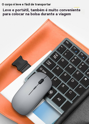 Teclado E Mouse Sem Fio Slim E Silencioso Com Usb Bluetooth