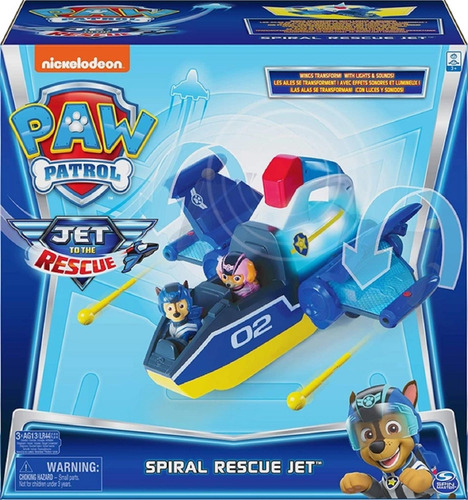 Paw Patrol Jet De Rescate Chase Luz Sonido Original