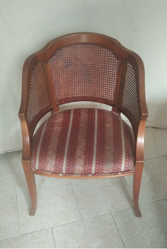 Silla De Madera Y Mimbre