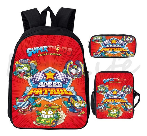 Mochila Con Estampado Game Superzings, 3 Unidades/juego De M