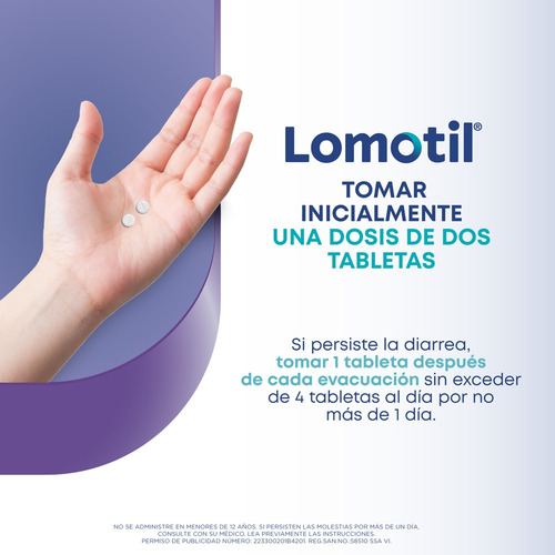 Antidiarréico Lomotil 8 Tabletas 2 Mg C/u